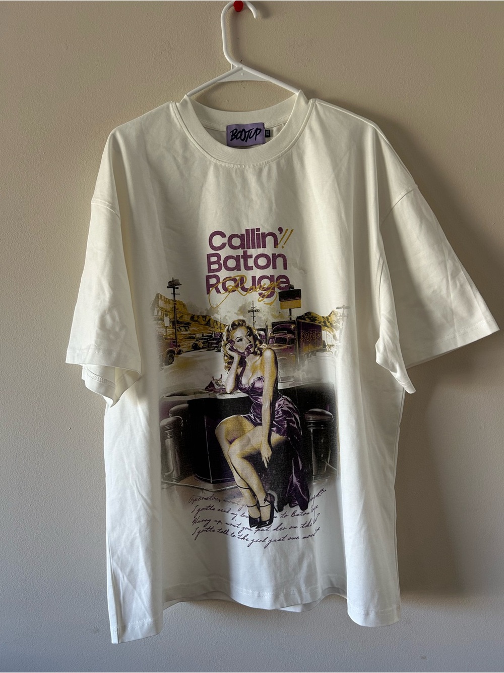 Boot up White Graphic Tee - Callin' Baton Rouge Print
